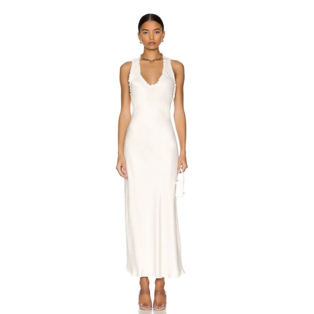 Weekend Stories Keely Dress Ivory White Racer Back Sleeveless